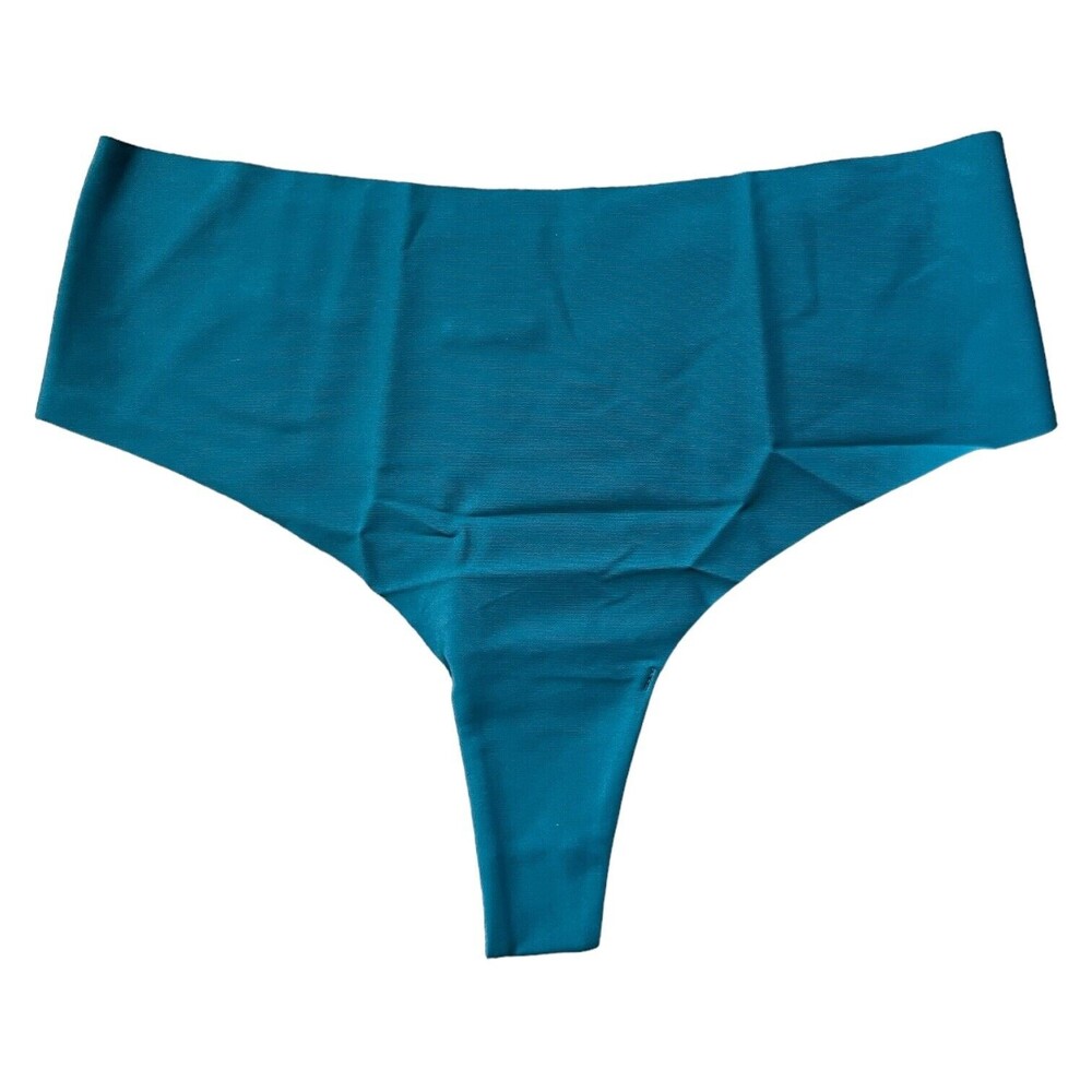 Parade NWT High Rise Thong Panties Small S Blue Coral Universal Seamless No Show